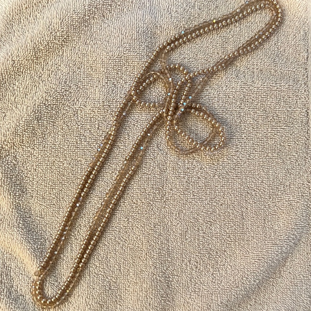 Beaded Necklace - Champagne color